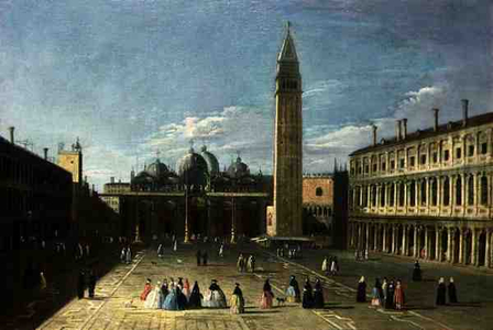 A View of the Piazza San Marco, Venice (oil on panel)