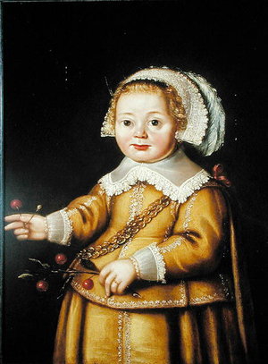 Portrait of Anne Gibson as a Child (oil on panel)