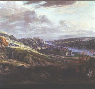 The Siege of the Chateau and Town of Dinant (oil on canvas)