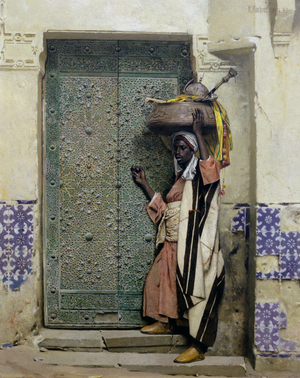 An Eastern Doorway: At the Moslem Chief's Door, 1887 (oil on wood)