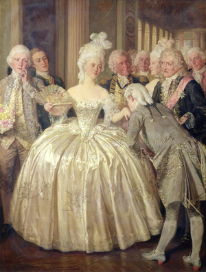 A Court Belle of 1770 (oil on canvas)