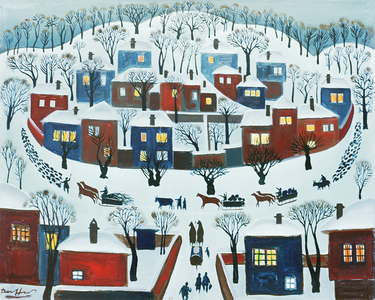 Winter Village, 1969 (oil on canvas)