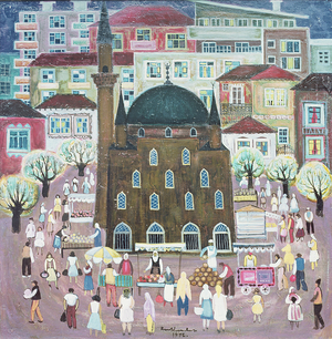 Mosque in Razgrad, 1972 (oil on canvas)