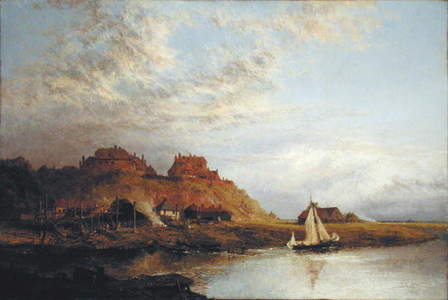 Shipbuilding at Rye, 1876 (oil on canvas)