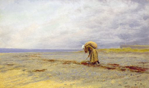 Gathering Seaweed (oil on canvas)