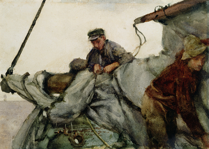 Working on the Sail, 1887 (w/c on paper)