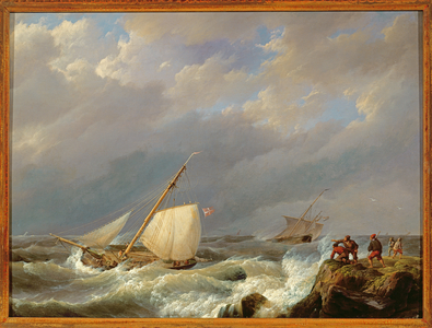 Vessels on a Lee Shore in a Gale of Wind, 1844 (oil on panel)