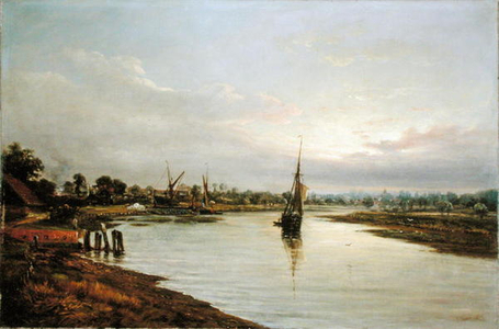 On the Deben, Hackney, 1884 (oil on canvas)