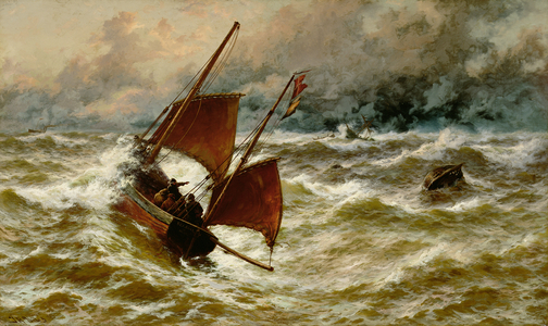 Daybreak on the Goodwins (oil on canvas)