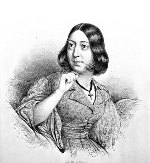 Portrait of George Sand, 19th century (engraving)