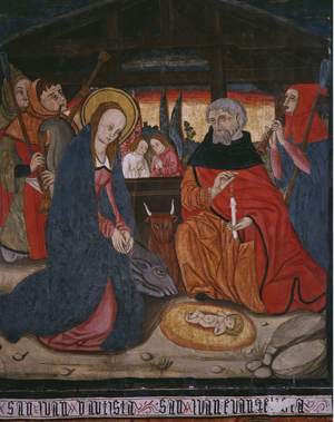 Nativity, panel from the Church San Andres of Tortura, late 15th century-early 16th century (painted wood)