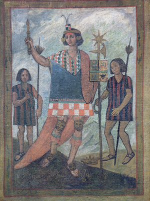 Inhabitants of the New World encountered by Christopher Columbus on his first voyage in 1492 (oil on canvas)