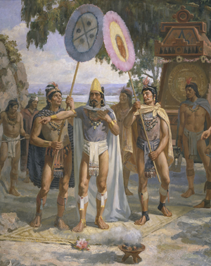 Emperor Montezuma II (c.1470-1520) at Chapultepec, 1895 (oil on canvas)