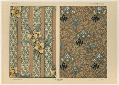 Flowers, plate 34 from 'Fantaisies decoratives', engraved by Gillot, published by Jules Rouam, Librairie de l'Art, Paris, 1887 (colour engraving)