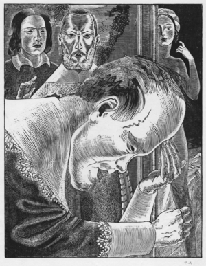 The painter Frenhoferus, illustration from 'Frenhoferus, Pictor illustriss parisiensis', c.1920-25 (engraving) (b/w photo)