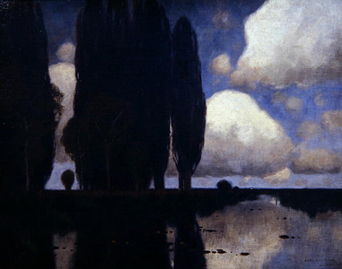 Rhineland Scene (oil on canvas)