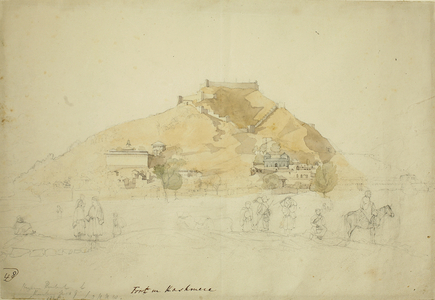 Fort in Srinagar, Kashmir, 1838 (watercolour & pencil on paper)