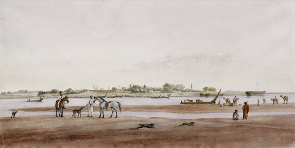 At The Ferry of the Sutlej River, 1833-39 (w/c on paper)