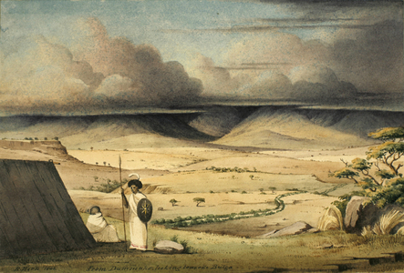 The Church of St. George and the Pass of Terraba from Dokaket, c.1841 (w/c)