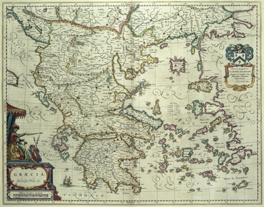T.449 Graecia (Greece), 1640, by J. Blaeu (1598-1673)