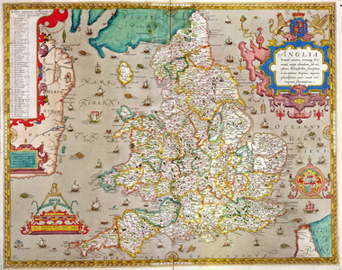 Map of England & Wales, 1579 by Christopher Saxton (c.1542-c.1610)