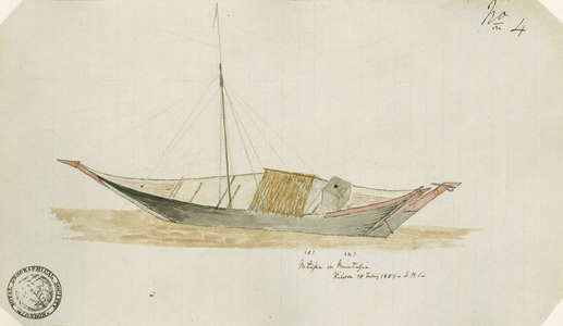 Mtepe or Muntafia, Kilwa, 1859 (w/c on paper)