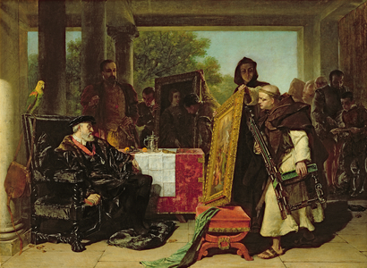 Emperor Charles V (1500-58) at the Convent of Yuste, 1856 (oil on canvas)