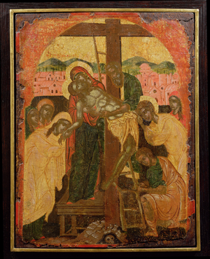 The Descent from the Cross (Deposition), Dalmatian icon, c.1700 (tempera on panel)