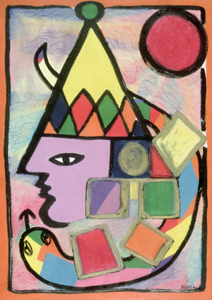 Harlequin, 2000 (oil, pastel and Indian ink on paper)