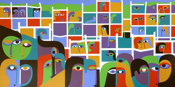 Desolation and Regeneration, 1987 (acrylic on board)