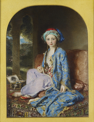 Victoria, Princess Royal in a Turkish Costume, 1850 (w/c on ivory mounted on zinc)