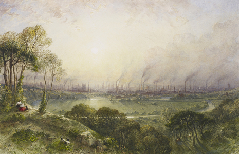 Manchester from Kersal Moor, 1852 (w/c with bodycolour and gum arabic on paper)