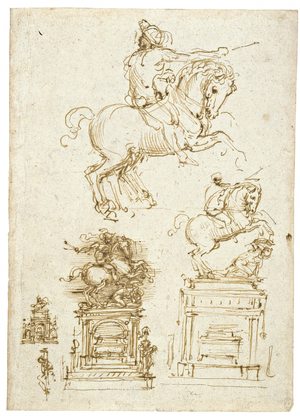 Sketches for the Trivulzio monument, c.1508-10 (pen & ink on paper)