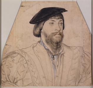 Thomas, 2nd Baron Vaux, c.1533 (pen & ink, chalk, bodycolour and metalpoint on pink paper)