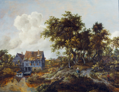 A watermill beside a woody lane, 1665-68 (oil on panel)