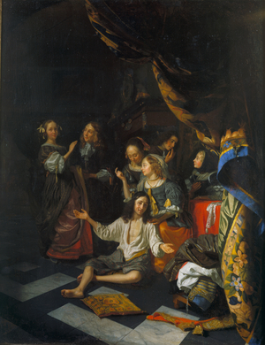 'Lady, come into the garden', c.1668-70 (oil on panel)