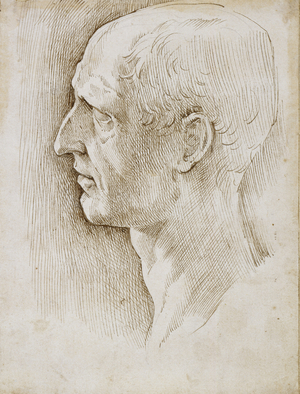Head of a man, from the Antique (pen & ink on paper)