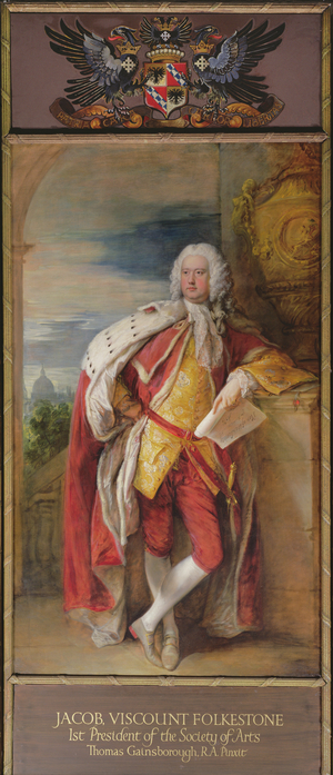 Portrait of Jacob Bouverie, First Viscount Folkestone and First President of the Society of Arts, 1776 (oil on canvas)