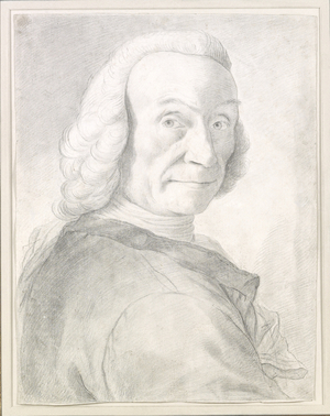 Portrait of a gentleman, possibly Giovanni Battista Piazetta, wearing a wig (black chalk on paper)