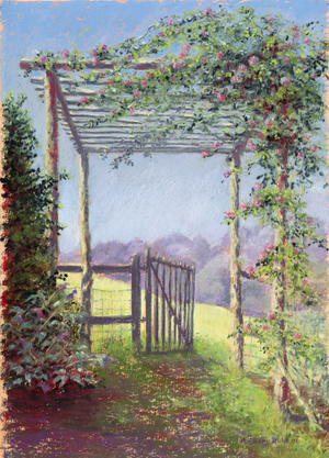 The way to the field, 2001 (pastel on paper)