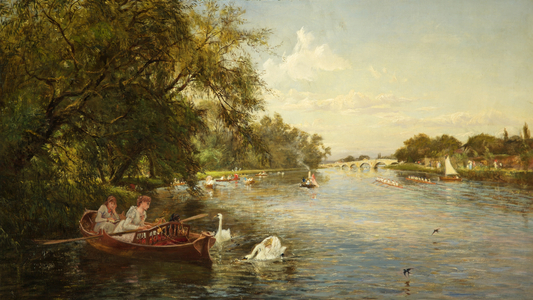 On the Thames (oil on canvas)