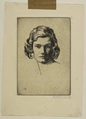 Girl's head, 1942 (etching)