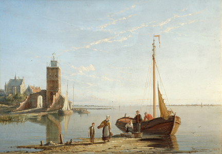The Lighthouse at Tholen, Zimemer Zee, Holland (oil on board)