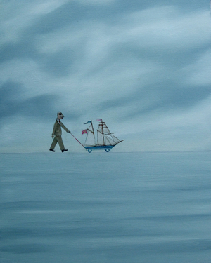 As regular as clockwork he crosses the horizon, 2008 (oil on canvas)