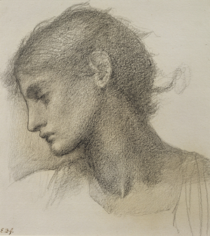 Study of a Head, for 'The Mill', c.1872-80 (w/c on paper)