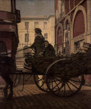 Homeward Bound, La Rue St. Remi, Dieppe, early 20th century (oil on canvas)