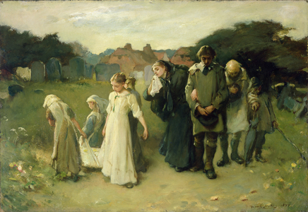 Her First Born, 1877 (oil on panel, board)
