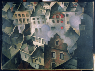 Ypres after First Bombardment, 1916 (oil on canvas)