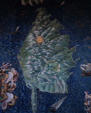 Corsica, detail from the 'Galleria delle Carte Geografiche', 1580-83