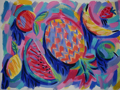 Fruit (acrylic on card)